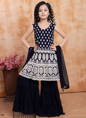 Black Georgette Indian women's salwar kameez with dupatta ready to wear