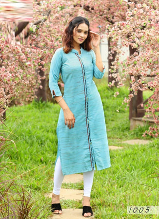 Aqua Georgette Indian Ethnic kurti with dupata