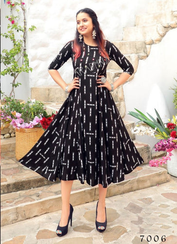 Black Georgette Indian Ethnic kurti with dupata