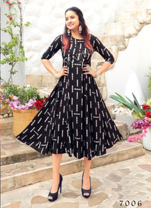 Black Georgette Indian Ethnic kurti with dupata