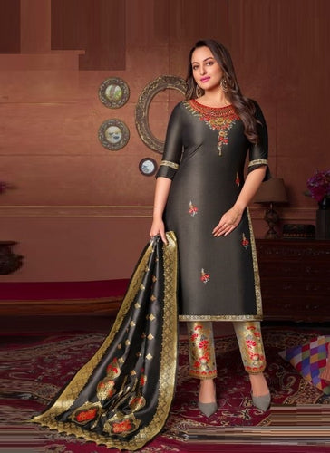Black Georgette Indian women's salwar kameez with dupatta ready to wear