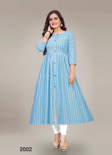 Aqua Georgette Indian Ethnic kurti with dupata