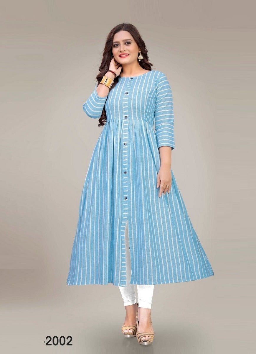 Aqua Georgette Indian Ethnic kurti with dupata