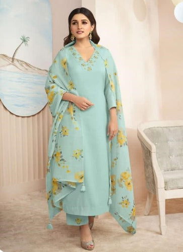 Aqua Georgette Indian women's salwar kameez with dupatta ready to wear