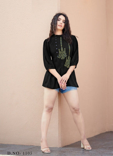 Black Georgette Indian Ethnic kurti with dupata