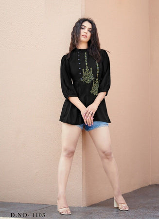 Black Georgette Indian Ethnic kurti with dupata