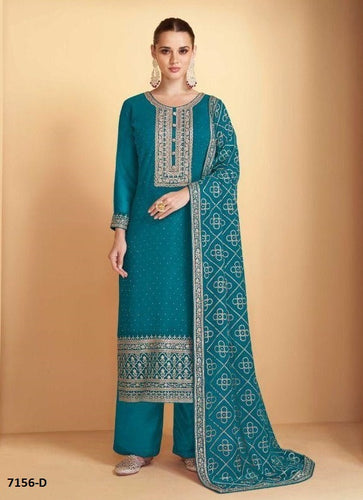 Aqua Georgette Indian women's salwar kameez with dupatta ready to wear