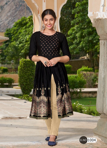 Black Georgette Indian Ethnic kurti with dupata
