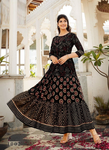 Black Georgette Indian Ethnic kurti with dupata