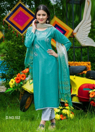 Aqua Georgette Indian women's salwar kameez with dupatta ready to wear