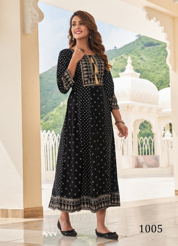 Black Georgette Indian Ethnic kurti with dupata
