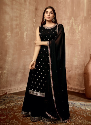 Black Georgette Indian women's salwar kameez with dupatta ready to wear