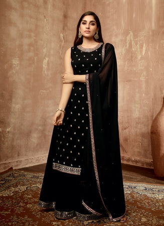 Black Georgette Indian women's salwar kameez with dupatta ready to wear