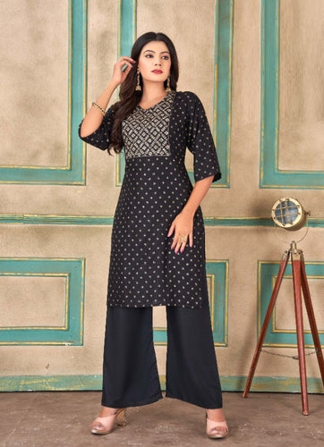 Black Georgette Indian Ethnic kurti with dupata