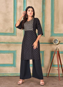 Black Georgette Indian Ethnic kurti with dupata