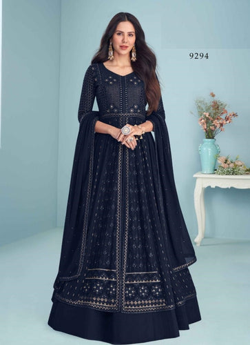 Black Georgette Indian women's salwar kameez with dupatta ready to wear