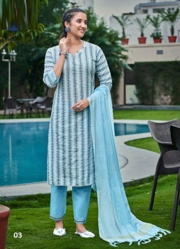 Aqua Georgette Indian women's salwar kameez with dupatta ready to wear