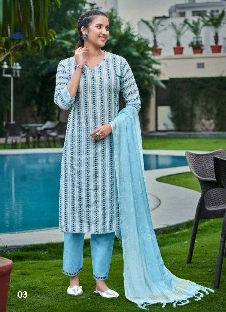 Aqua Georgette Indian women's salwar kameez with dupatta ready to wear