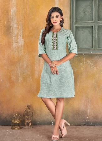 Aqua Georgette Indian Ethnic kurti with dupata