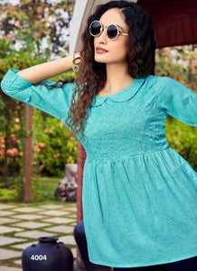 Aqua Georgette Indian Ethnic kurti with dupata