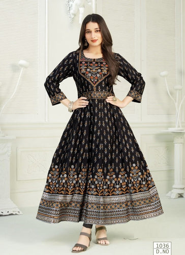 Black Georgette Indian Ethnic kurti with dupata