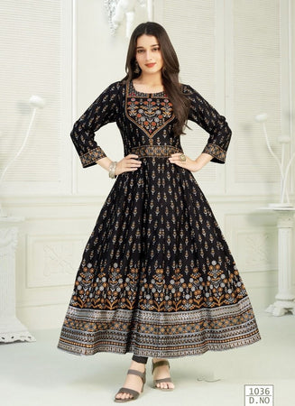 Black Georgette Indian Ethnic kurti with dupata