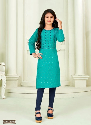 Aqua Georgette Indian Ethnic kurti with dupata