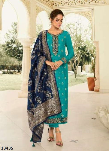 Aqua Georgette Indian women's salwar kameez with dupatta ready to wear