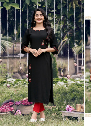 Black Georgette Indian Ethnic kurti with dupata