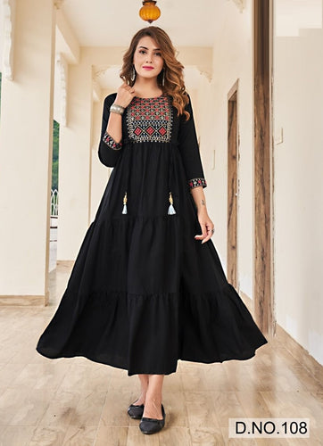 Black Georgette Indian Ethnic kurti with dupata