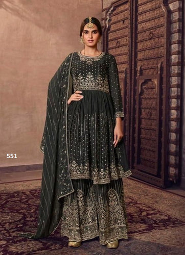 Black Georgette Indian women's salwar kameez with dupatta ready to wear