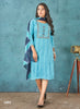 Aqua Georgette Indian Ethnic kurti with dupata