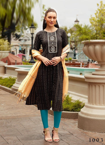 Black Georgette Indian Ethnic kurti with dupata