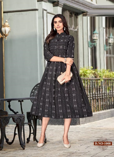 Black Georgette Indian Ethnic kurti with dupata