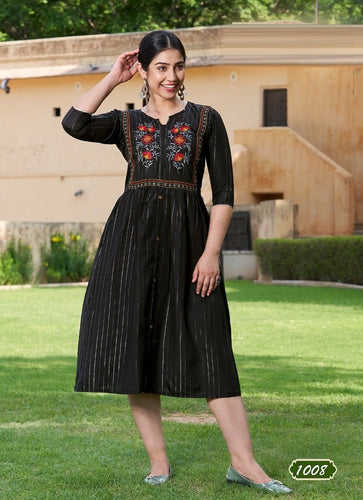 Black Georgette Indian Ethnic kurti with dupata