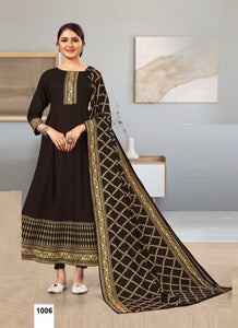 Black Georgette Indian Ethnic kurti with dupata