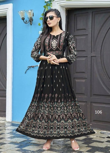 Black Georgette Indian Ethnic kurti with dupata