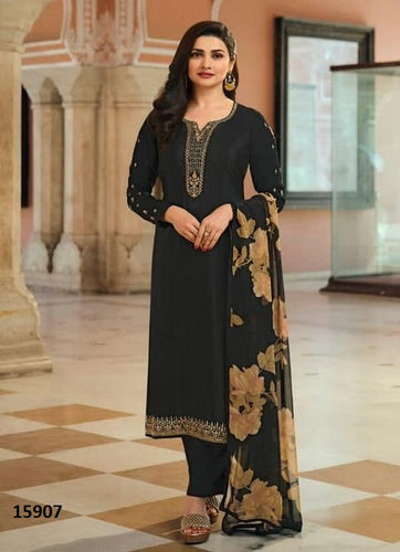 Black Georgette Indian women's salwar kameez with dupatta ready to wear