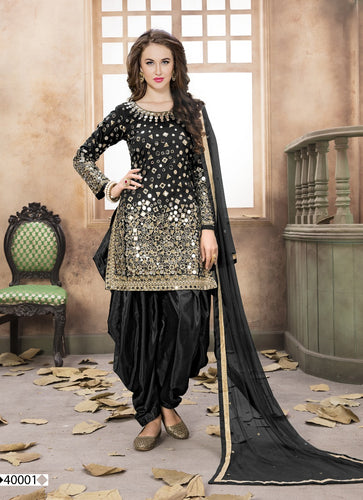 Black Georgette Indian women's salwar kameez with dupatta ready to wear