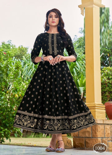 Black Georgette Indian Ethnic kurti with dupata
