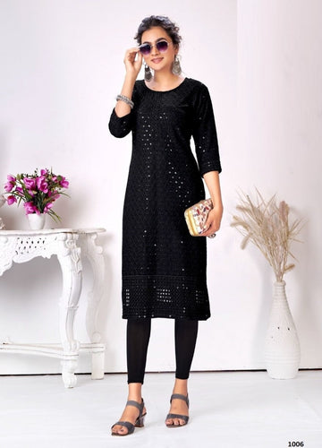 Black Georgette Indian Ethnic kurti with dupata
