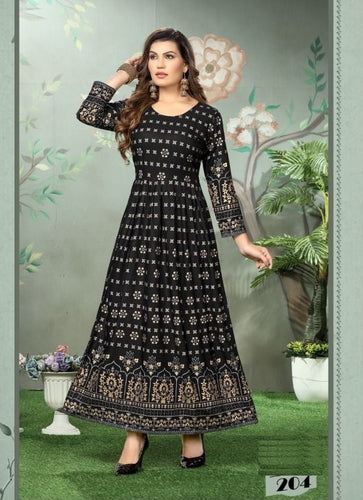 Black Georgette Indian Ethnic kurti with dupata