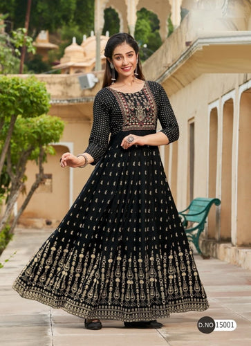 Black Georgette Indian Ethnic kurti with dupata