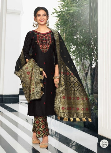 Black Georgette Indian women's salwar kameez with dupatta ready to wear