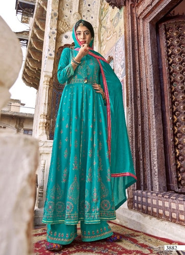 Aqua Georgette Indian women's salwar kameez with dupatta ready to wear