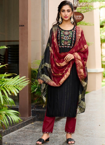 Black Georgette Indian women's salwar kameez with dupatta ready to wear