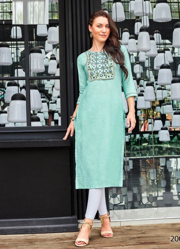 Aqua Georgette Indian Ethnic kurti with dupata