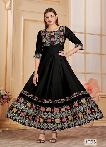 Black Georgette Indian Ethnic kurti with dupata