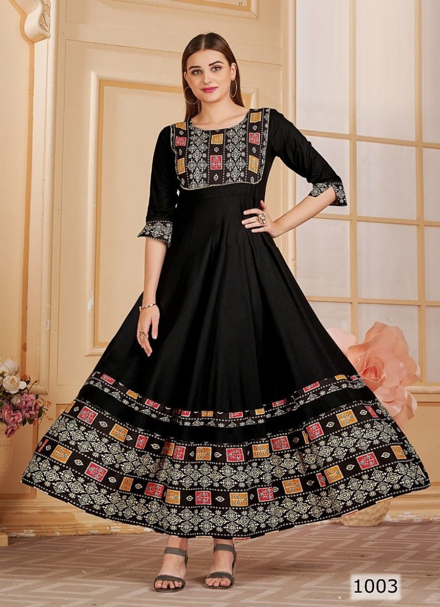 Black Georgette Indian Ethnic kurti with dupata