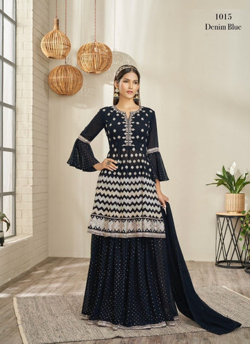 Black Georgette Indian women's salwar kameez with dupatta ready to wear